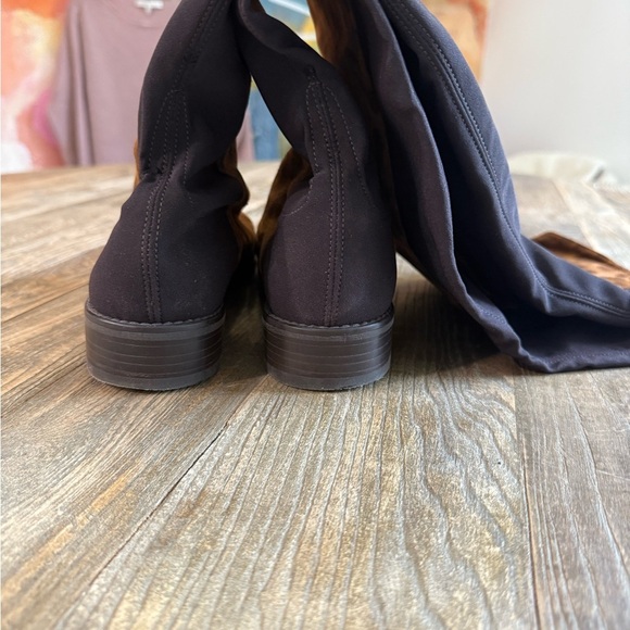 Stuart Weitzman Brown Cheetah Over-the-Knee Boots With Stretchy Back - Picture 5 of 12